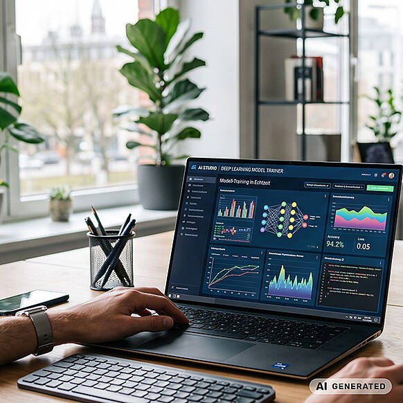 AI generiertes Foto eines Laptops beim AI Training