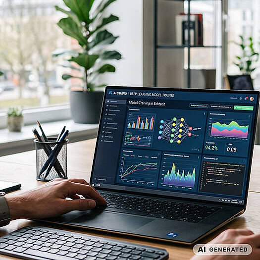 AI generiertes Foto eines Laptops beim AI Training