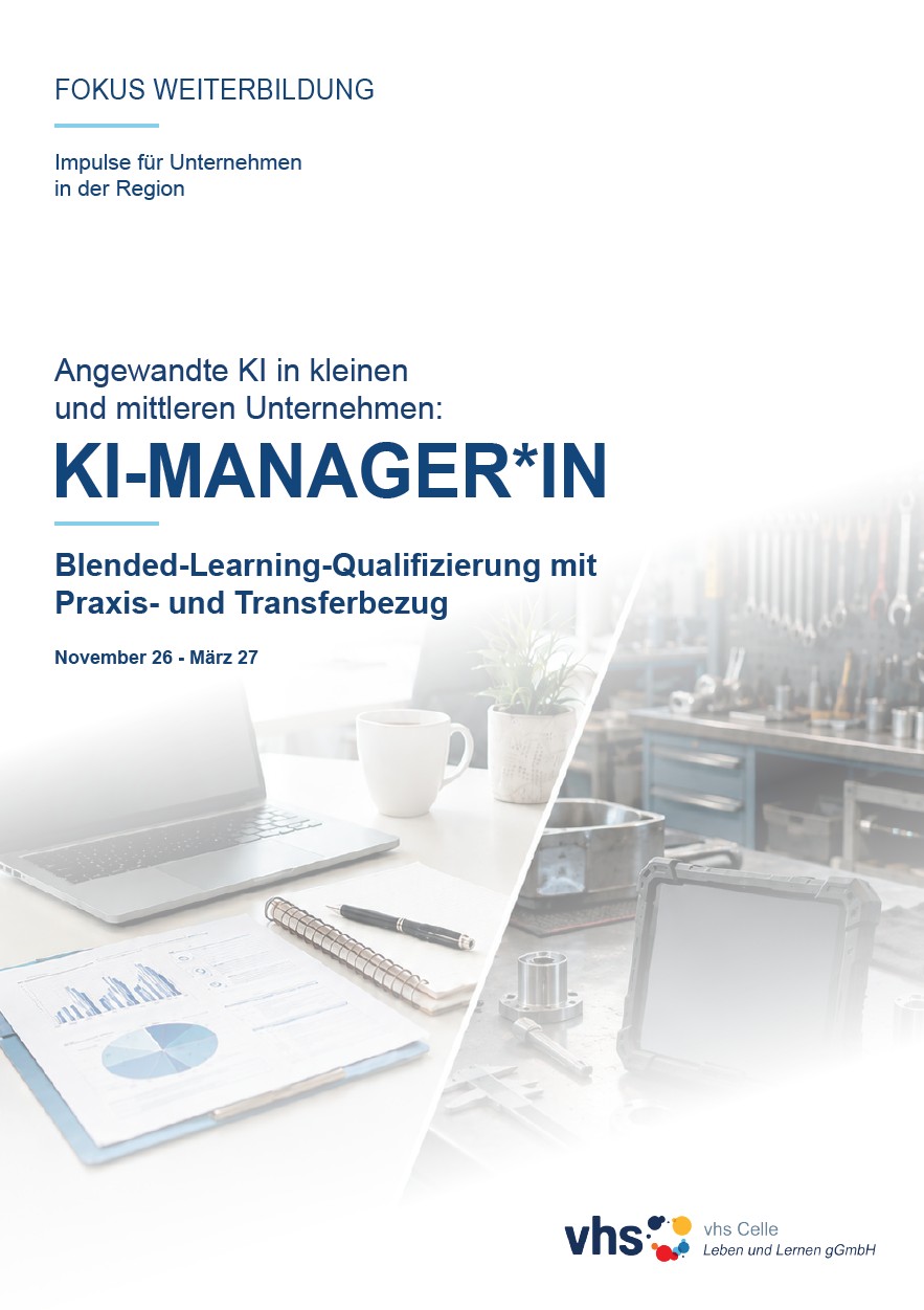 Titelseite Broschüre Weiterbildung KI-Manager